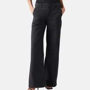 Levis Premium Women 32 Black Twill Mid Rise Wide Leg Baggy XL Chinos Pants NWT